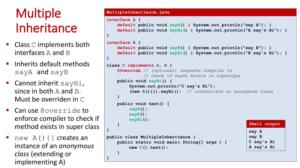 multiple multiple inheritance inheritance