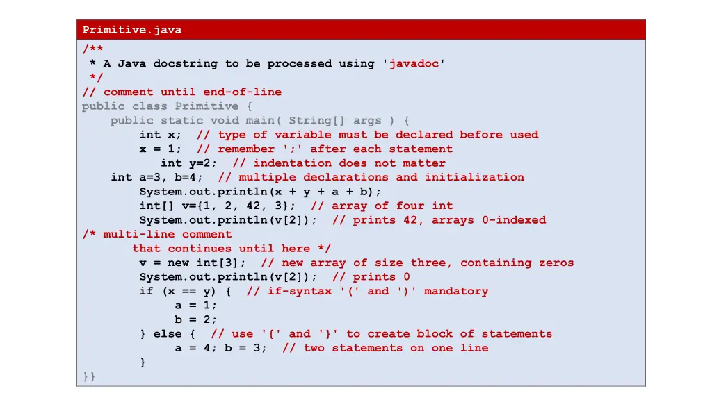 primitive java
