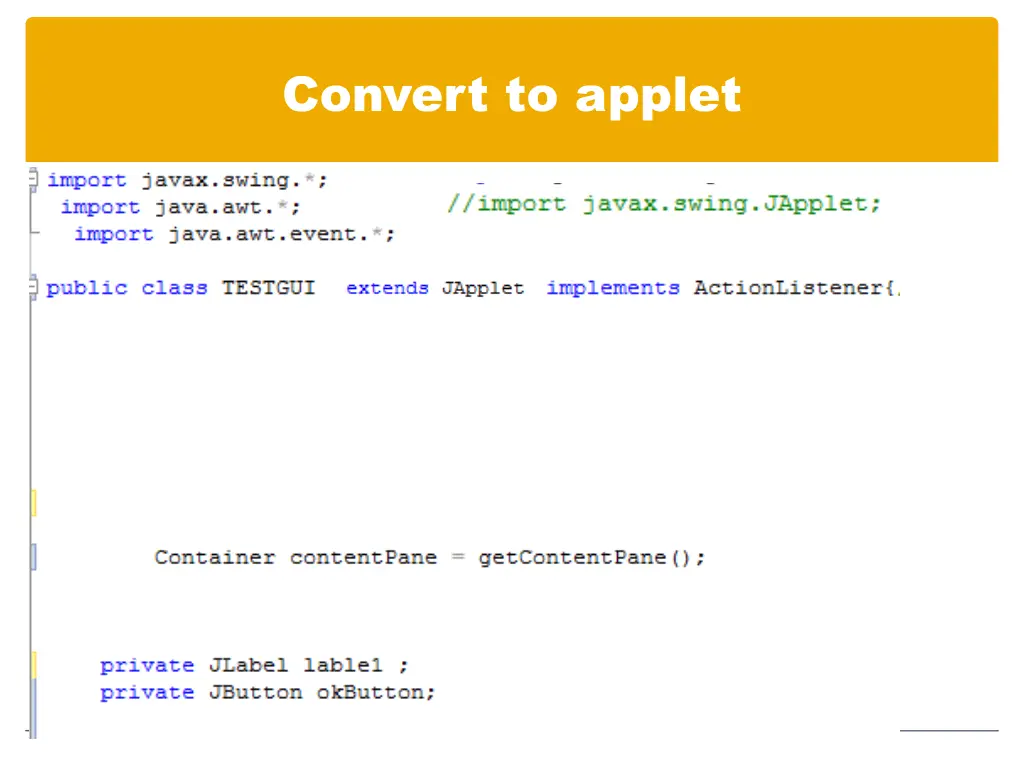convert to applet