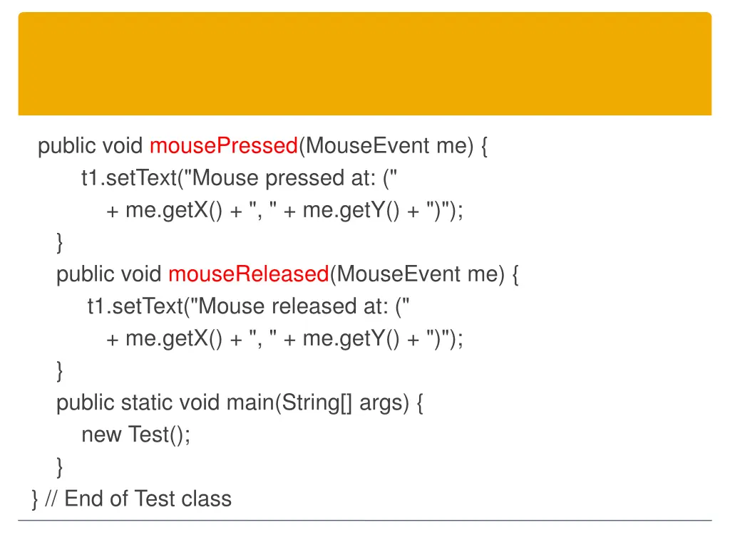 public void mousepressed mouseevent me t1 settext