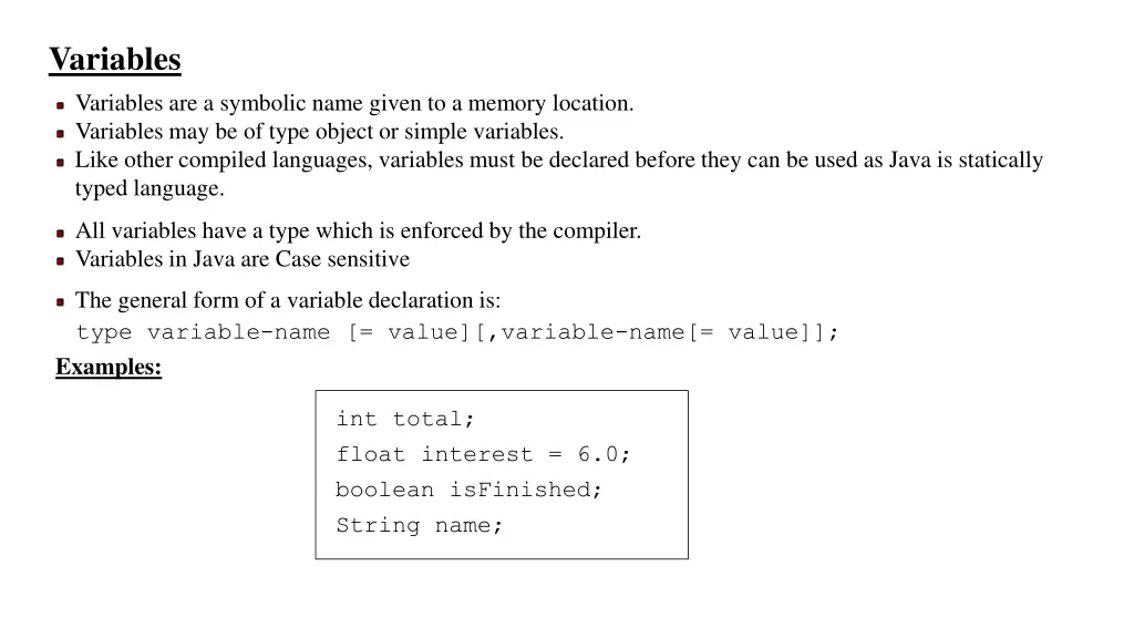 variables