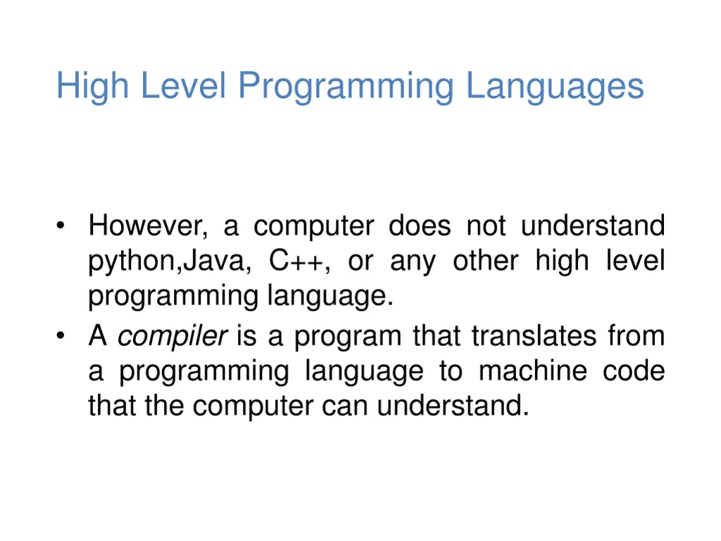 high level programming languages