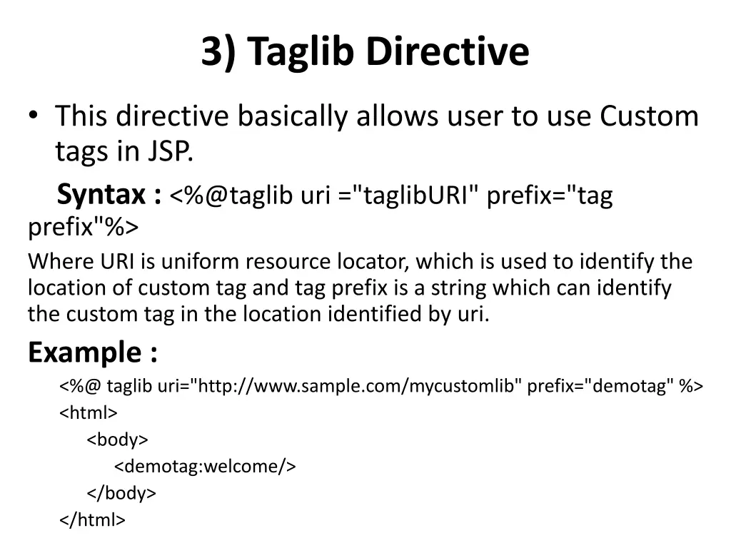 3 taglib directive