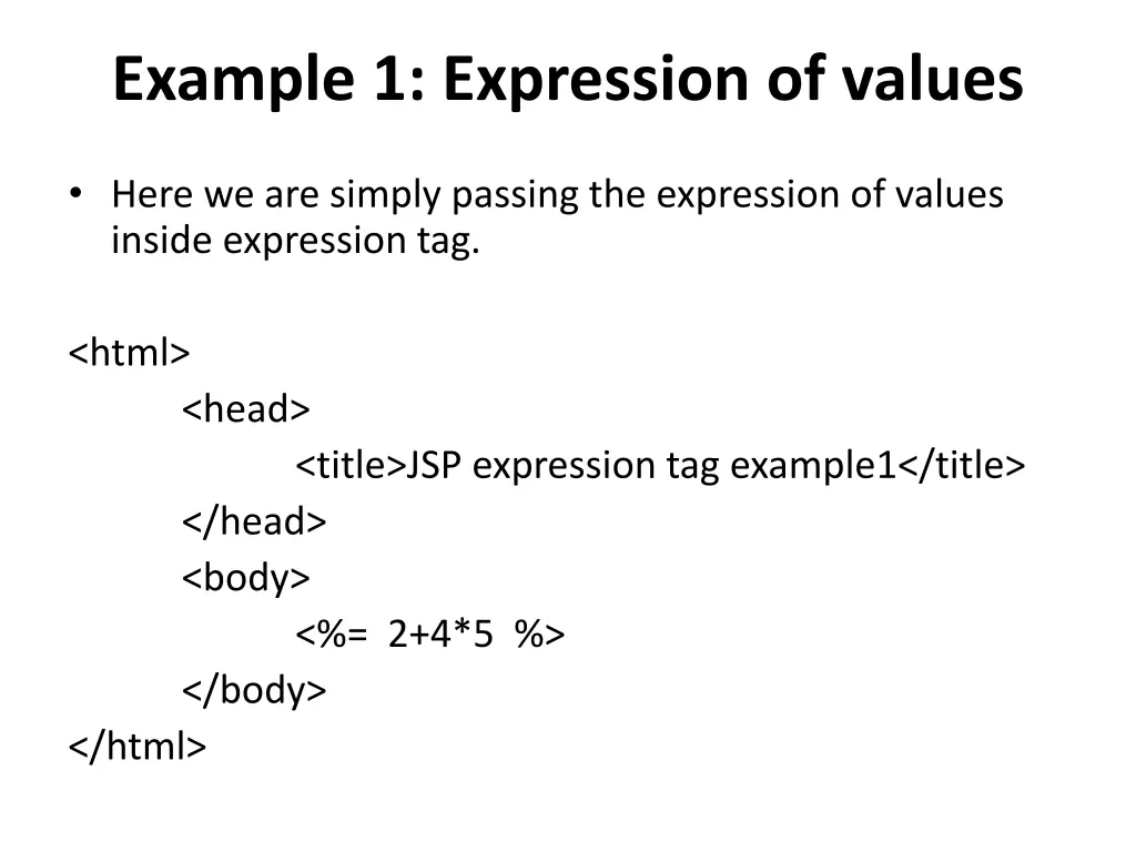 example 1 expression of values