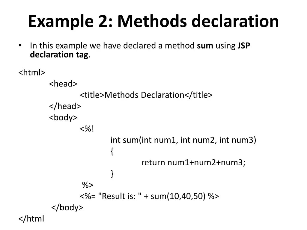 example 2 methods declaration