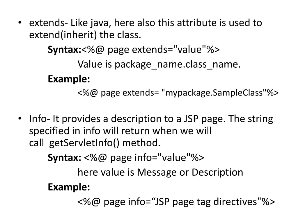 extends like java here also this attribute