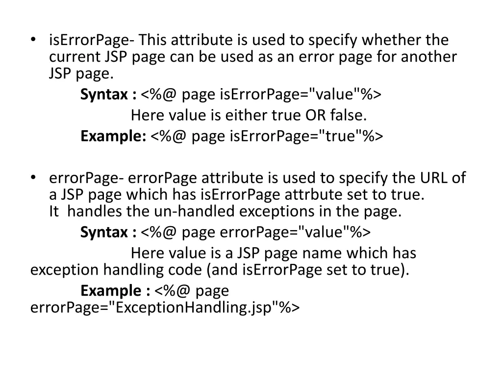 iserrorpage this attribute is used to specify