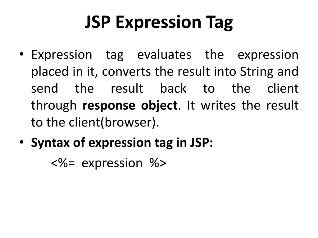 jsp expression tag