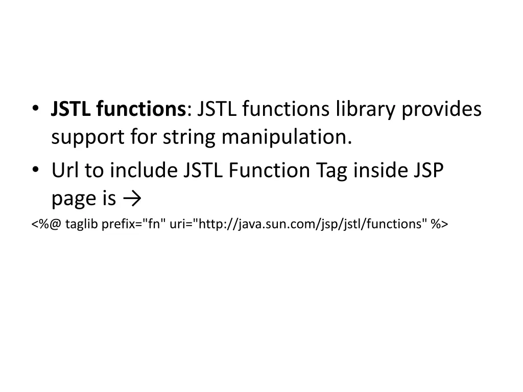 jstl functions jstl functions library provides