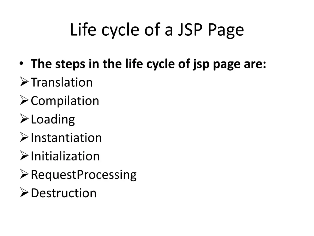 life cycle of a jsp page