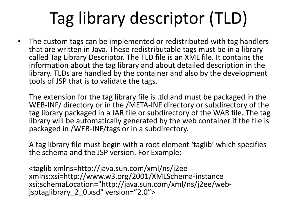 tag library descriptor tld