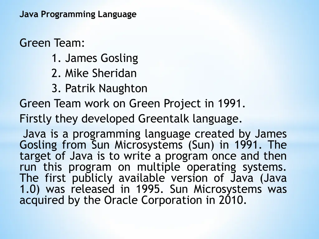 java programming language