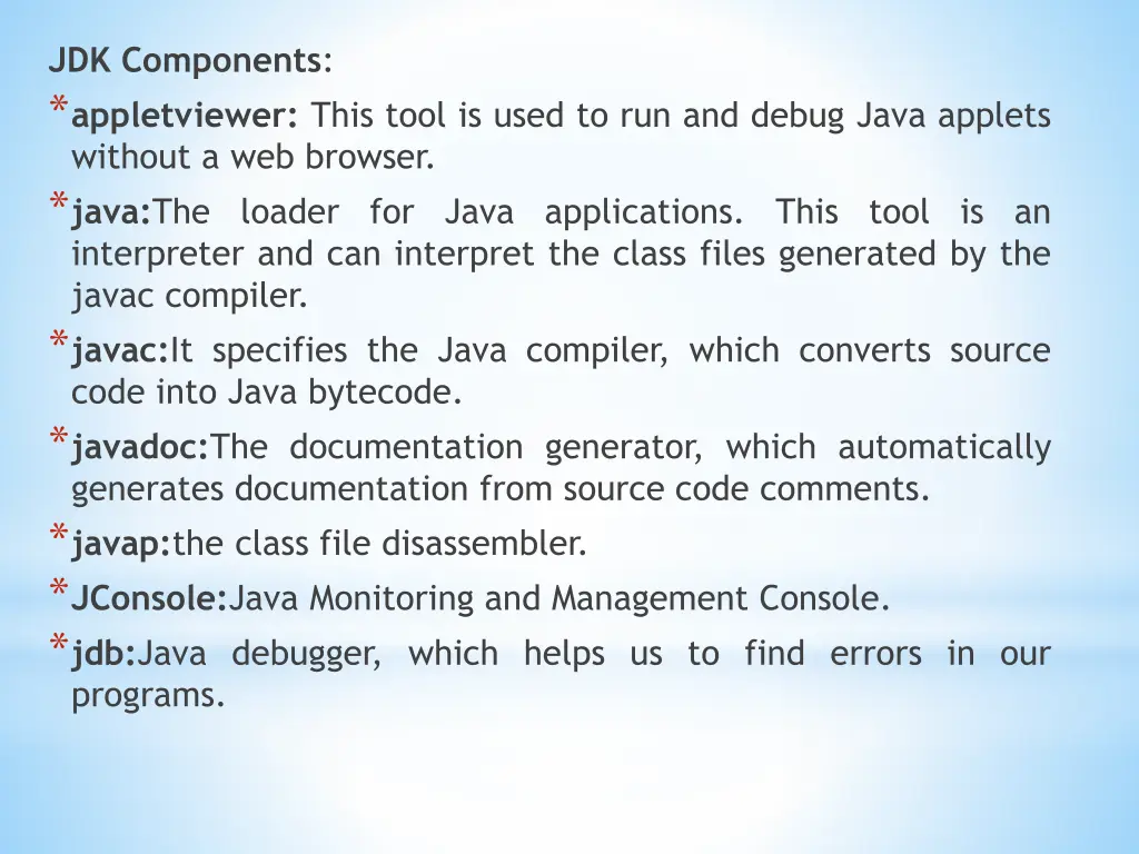 jdk components appletviewer this tool is used