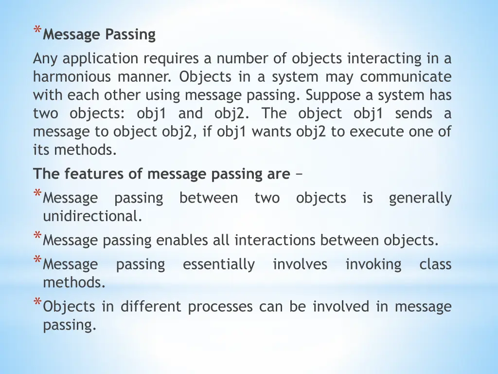 message passing any application requires a number