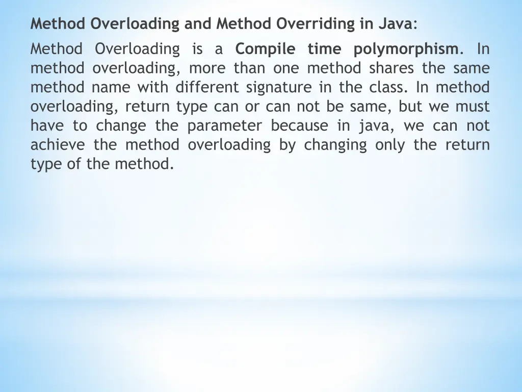 method overloading and method overriding in java