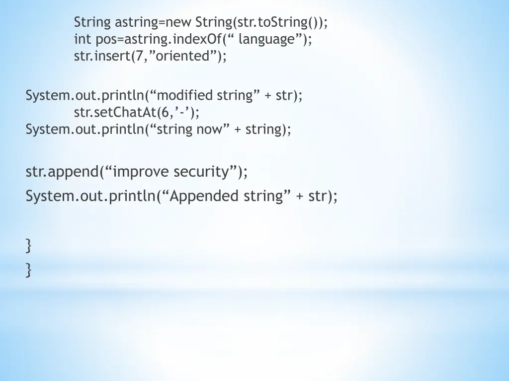 string astring new string str tostring