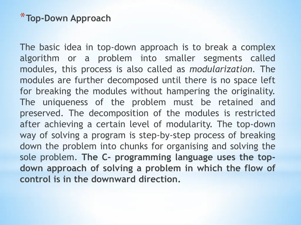 top down approach