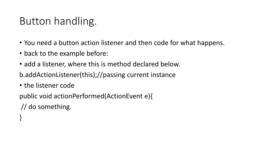 button handling