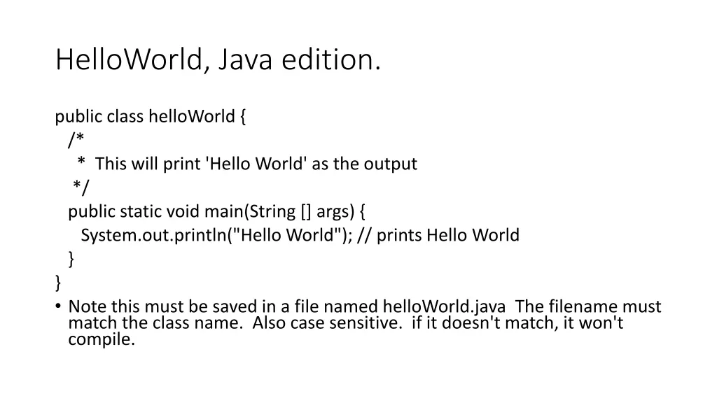 helloworld java edition