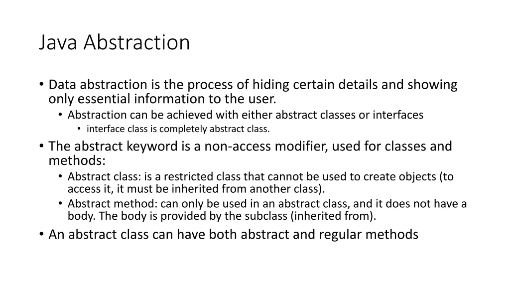 java abstraction