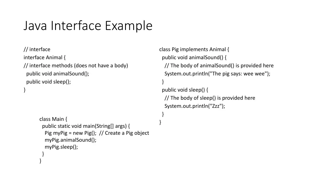 java interface example