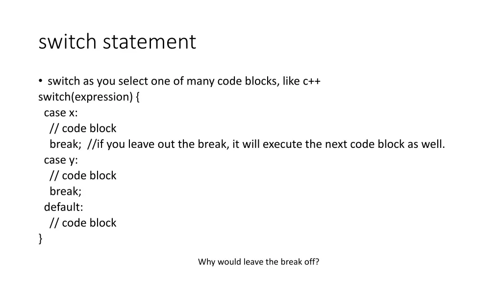 switch statement