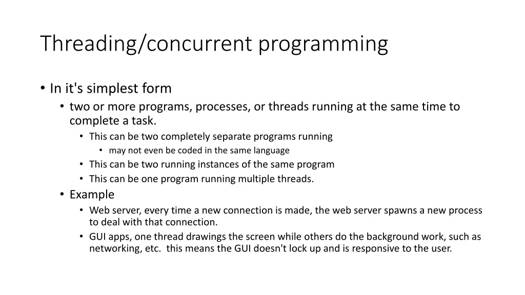 threading concurrent programming