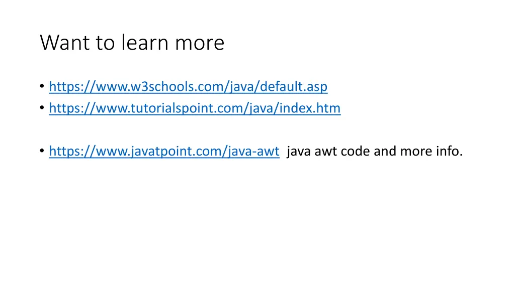 want to learn more