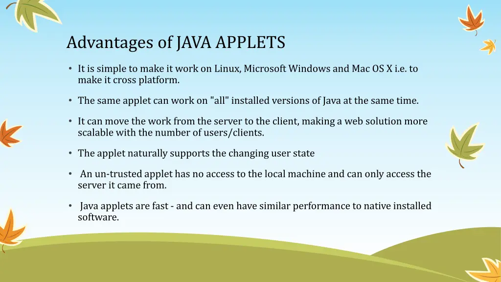 advantages of java applets