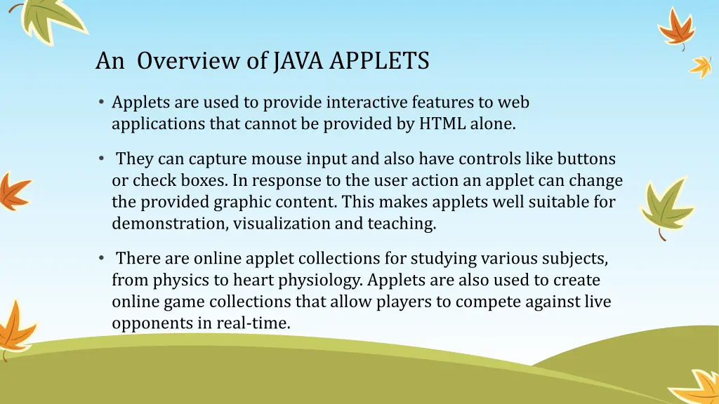 an overview of java applets