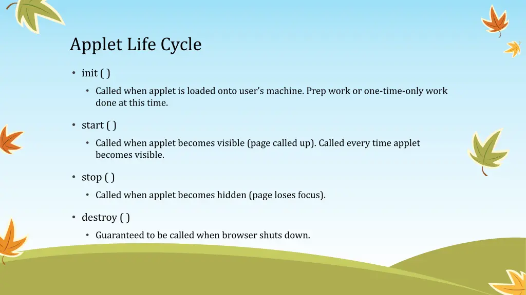 applet life cycle