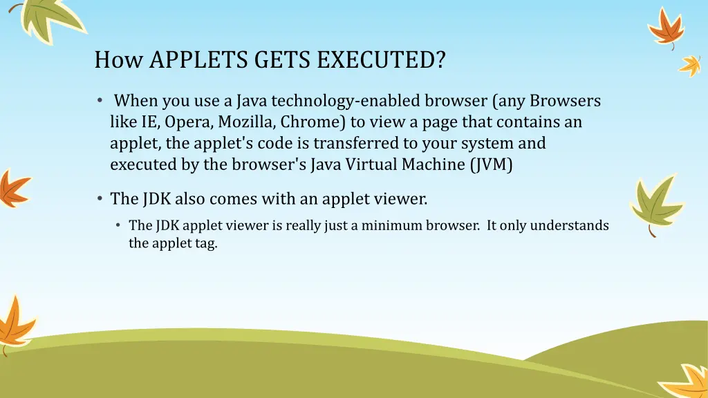 how applets gets executed
