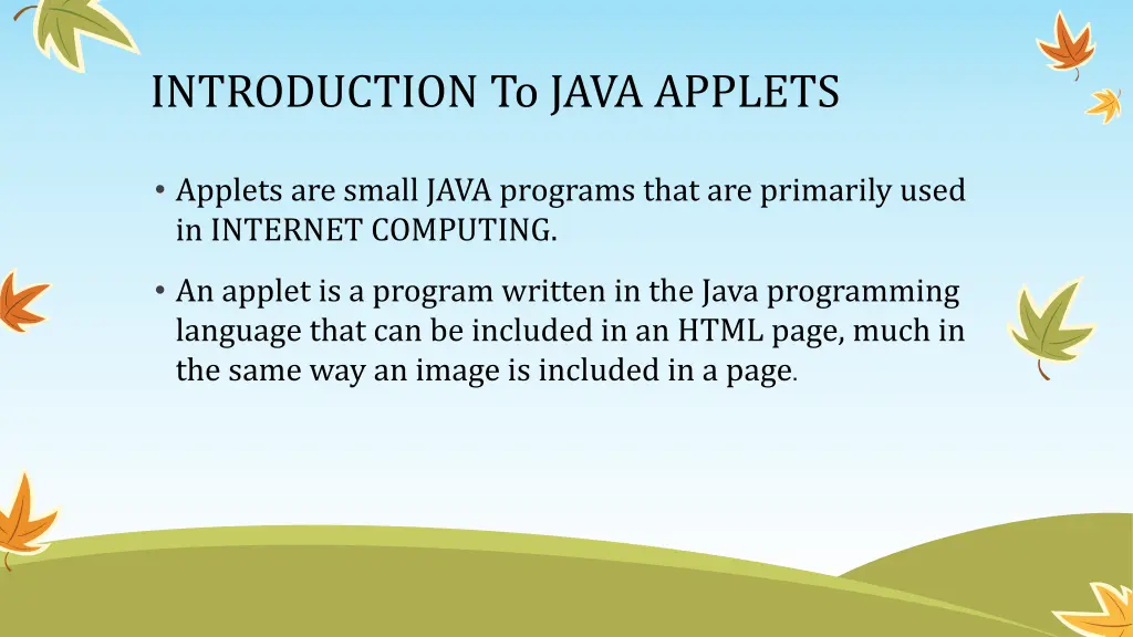 introduction to java applets
