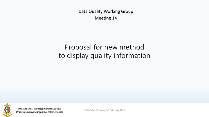 data quality working group meeting 14