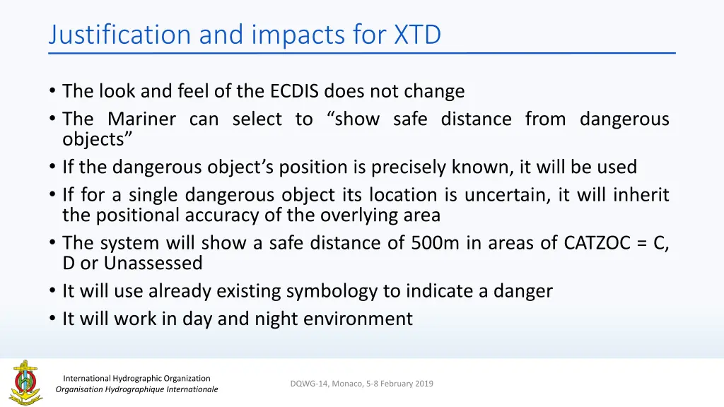 justification and impacts for xtd