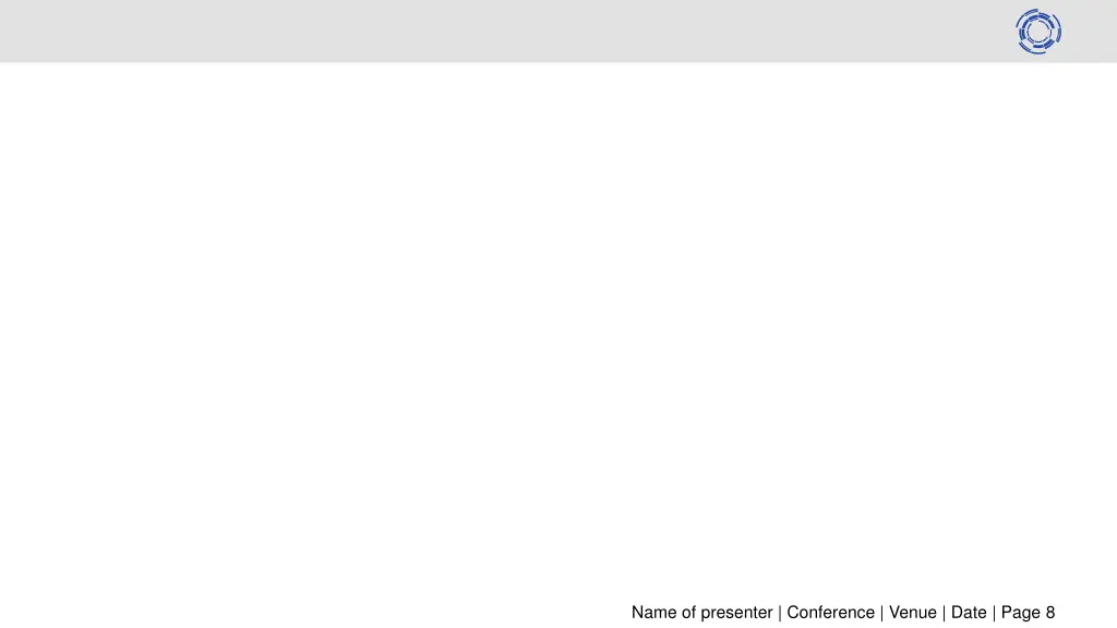 name of presenter conference venue date page 8