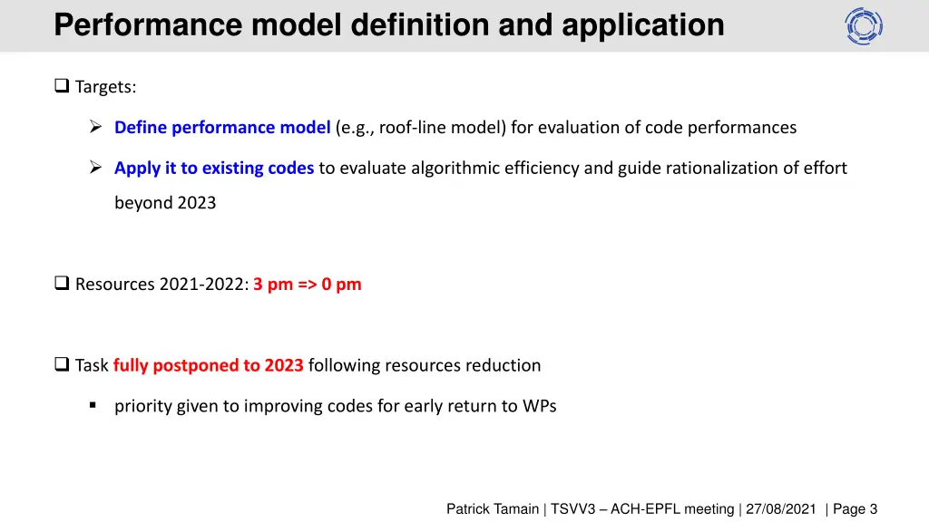 performance model definition and application