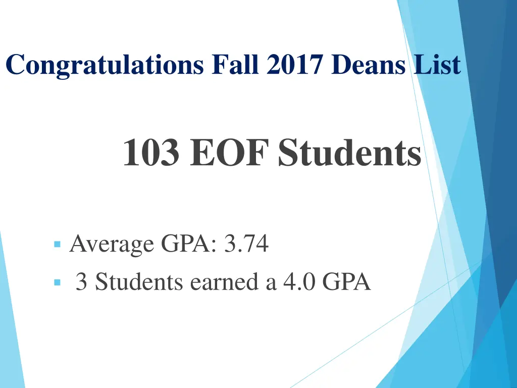 congratulations fall 2017 deans list