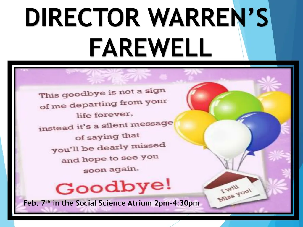 director warren s farewell