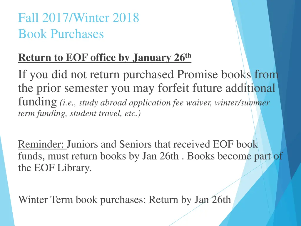 fall 2017 winter 2018 book purchases