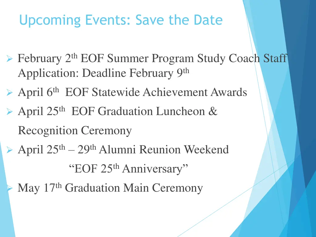 upcoming events save the date