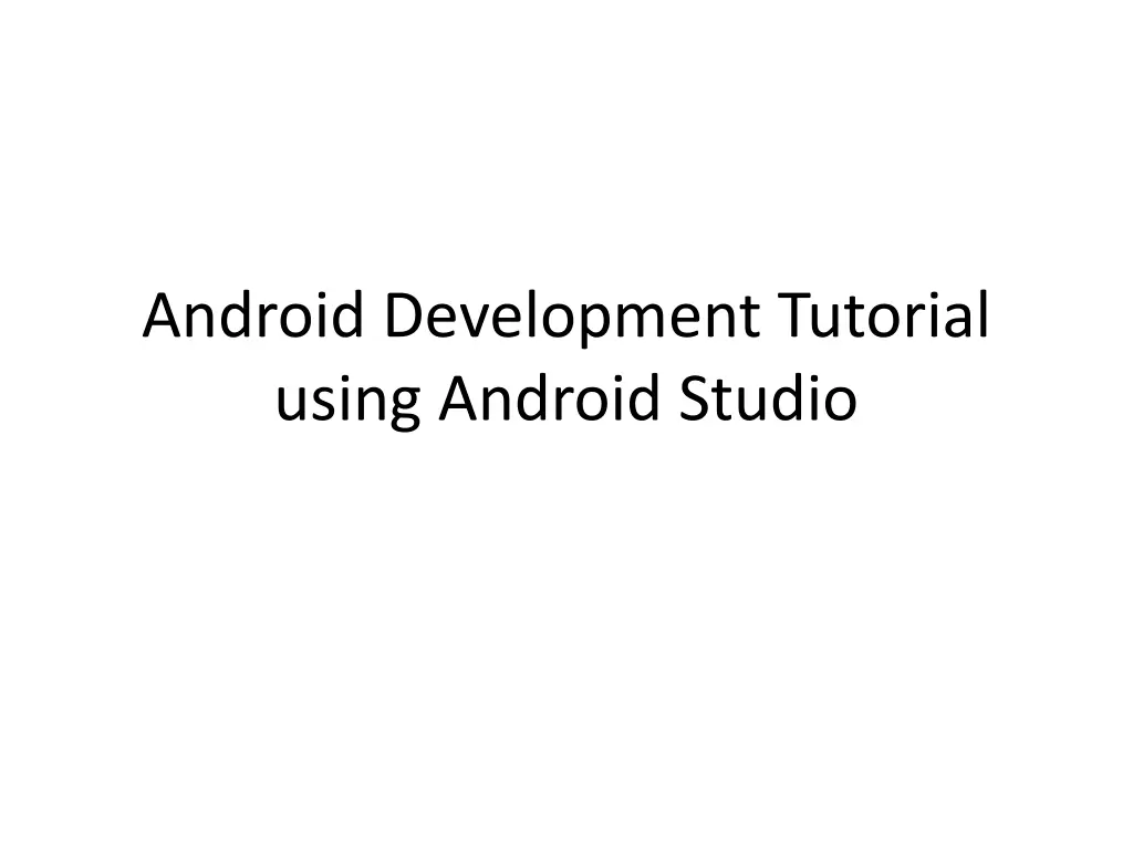 android development tutorial using android studio