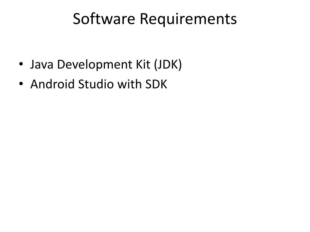 software requirements