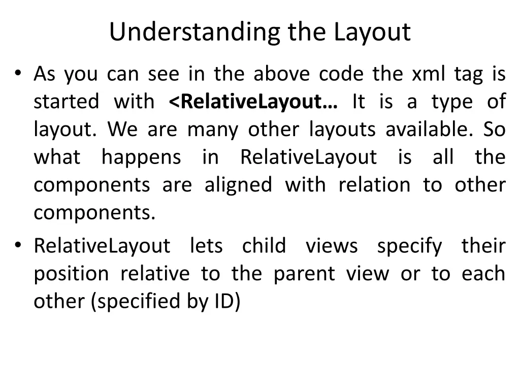 understanding the layout