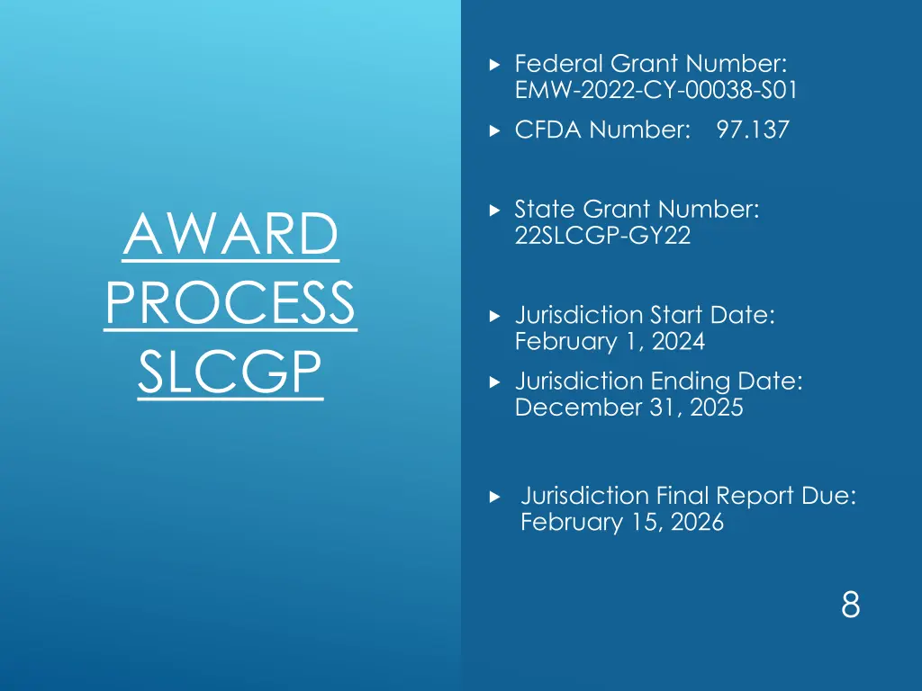 federal grant number emw 2022 cy 00038 s01