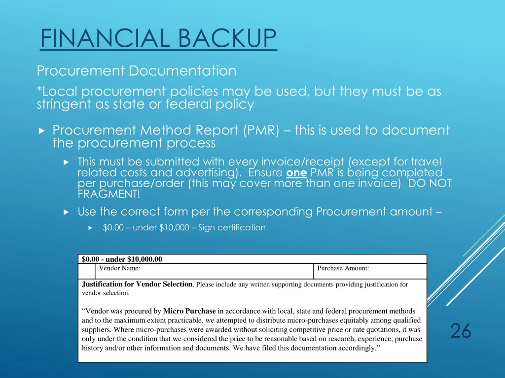 financial backup