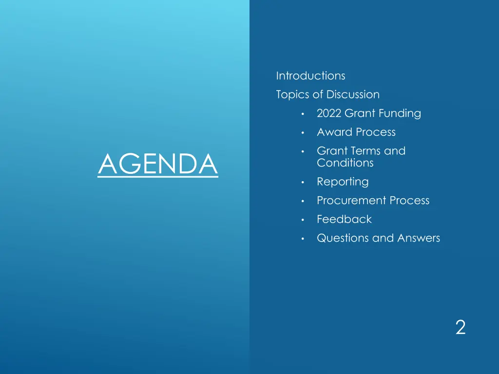 introductions topics of discussion 2022 grant