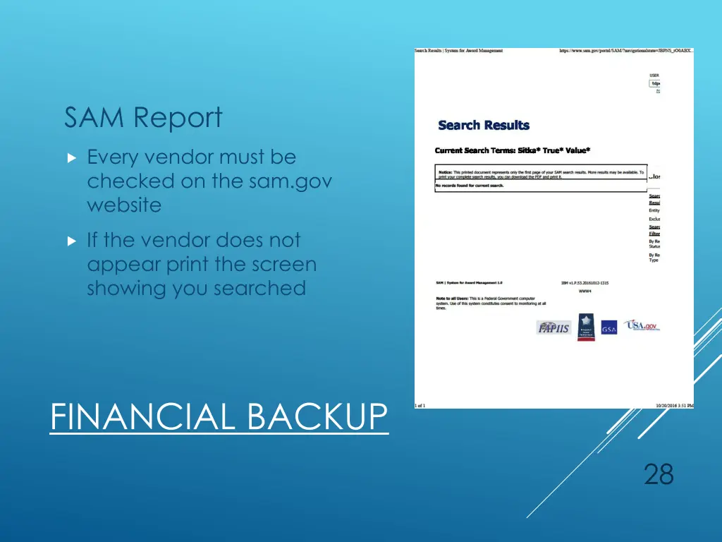 sam report