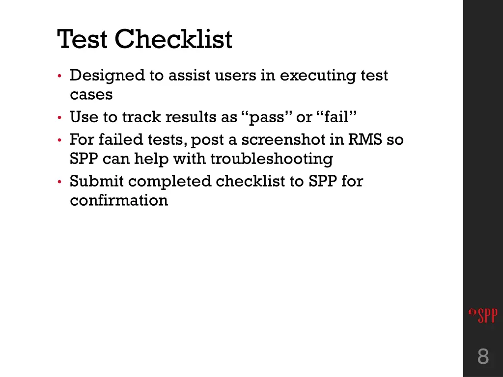 test checklist