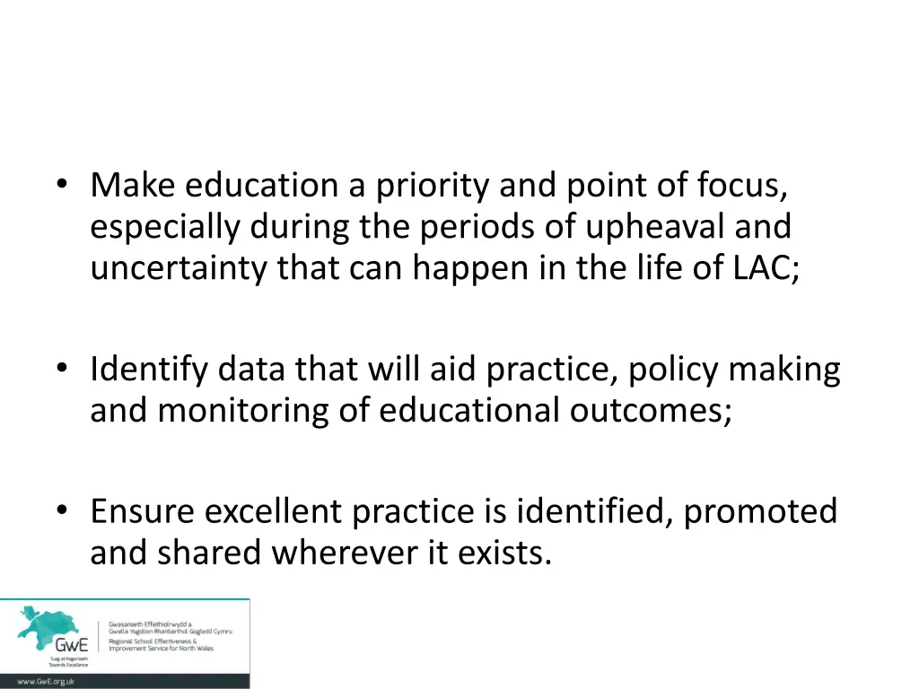 make education a priority and point of focus